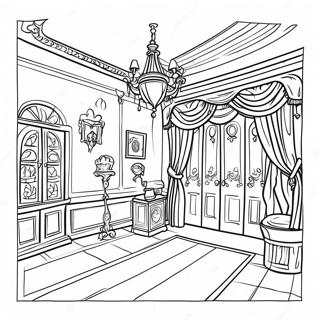 Spooky Haunted Mansion Interior Coloring Page 15742-12880