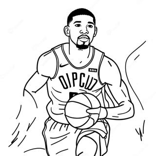 Jayson Tatum In Action Coloring Page 15762-12892