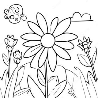 Beautiful Purple Flower Garden Coloring Page 15782-12911