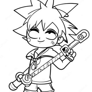 Sora With Keyblade Coloring Page 15792-12919