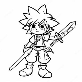 Sora With Keyblade Coloring Page 15792-12920