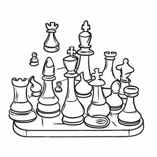 Chess Board With Colorful Pieces Coloring Page 15811-12930