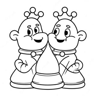 Cute Cartoon Chess Characters Coloring Page 15812-12939