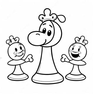 Cute Cartoon Chess Characters Coloring Page 15812-12940