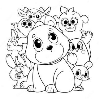 Fun Collaborative Coloring Page With Animals 15822-12946