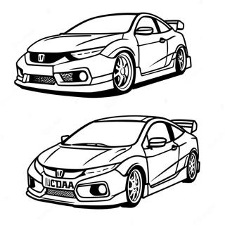 Sporty Honda Civic Racing Coloring Page 15852-12966