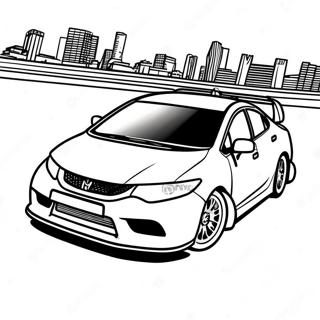 Sporty Honda Civic Racing Coloring Page 15852-12967