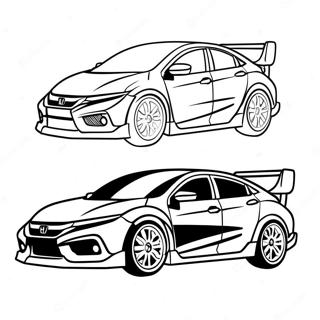 Sporty Honda Civic Racing Coloring Page 15852-12968