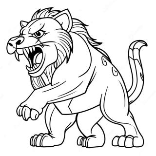 Fierce Beast Roaring Coloring Page 15882-12989