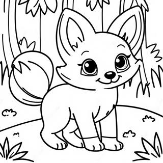 Cute Baby Fox In The Forest Coloring Page 15902-13009