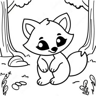 Cute Baby Fox In The Forest Coloring Page 15902-13012