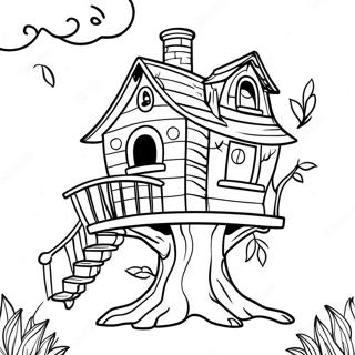 Whimsical Tree House Coloring Page 15912-13013