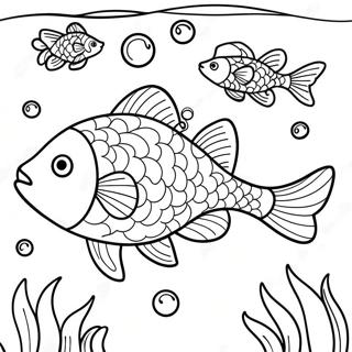 Catfish Underwater Scene Coloring Page 15941-13035