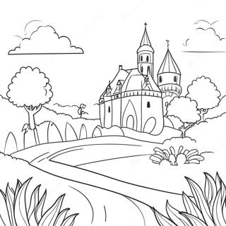 Charming French Landscape Coloring Page 15962-13053