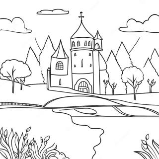 Charming French Landscape Coloring Page 15962-13054