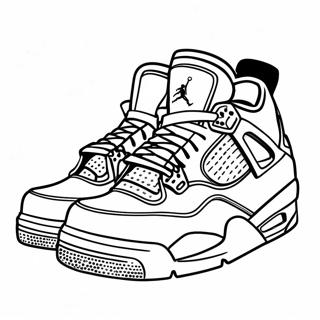 Jordan 4 Sneaker Outline Coloring Page 1601-1390