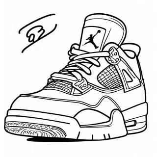 Jordan 4 Sneaker Outline Coloring Page 1601-1391