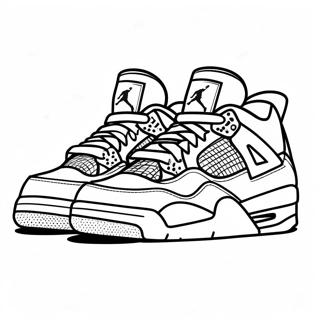 Jordan 4 Sneaker Outline Coloring Page 1601-1392