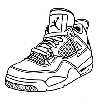 Stylish Jordan 4 Sneaker Coloring Page 1602-1397