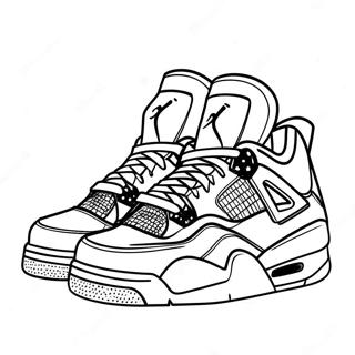 Stylish Jordan 4 Sneaker Coloring Page 1602-1399