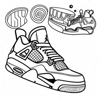 Stylish Jordan 4 Sneaker Coloring Page 1602-1400