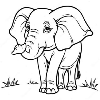 Majestic African Elephant Coloring Page 16092-13158