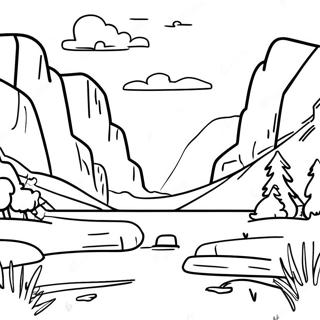 National Park Scenic View Coloring Page 16111-13166