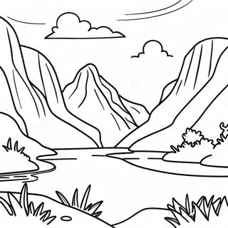 National Park Scenic View Coloring Page 16111-13167