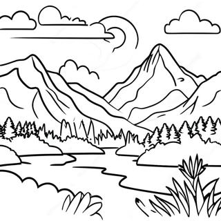 Majestic Mountains National Park Coloring Page 16112-13187