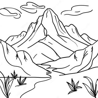 Realistic Mountain Landscape Coloring Page 16121-13175