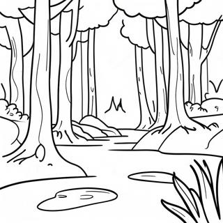 Serene Forest Landscape Coloring Page 16122-13177