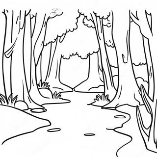 Serene Forest Landscape Coloring Page 16122-13178