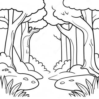 Serene Forest Landscape Coloring Page 16122-13179