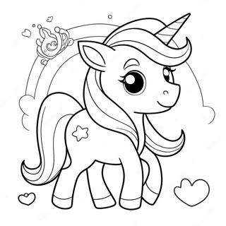 Cute Pink Unicorn Coloring Page 16172-13217