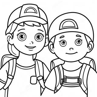 Adventurous Boy And Girl Coloring Page 16182-13229