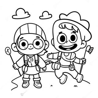 Adventurous Boy And Girl Coloring Page 16182-13231