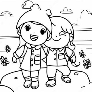 Adventurous Boy And Girl Coloring Page 16182-13232