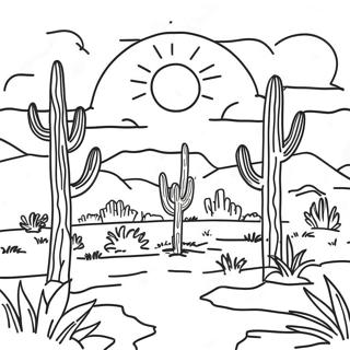 Arizona Desert Landscape Coloring Page 16211-13255