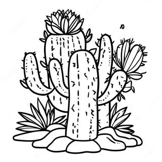 Colorful Arizona Cactus Coloring Page 16212-13251