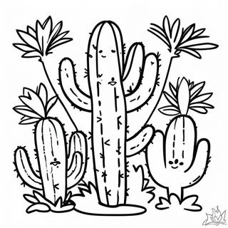 Colorful Arizona Cactus Coloring Page 16212-13252