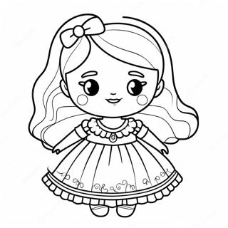 Cute Doll With Colorful Dress Coloring Page 1622-1412