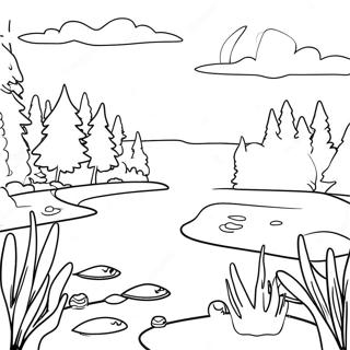 Beautiful Michigan Lake Scene Coloring Page 16232-13274