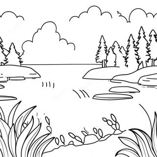 Beautiful Michigan Lake Scene Coloring Page 16232-13275