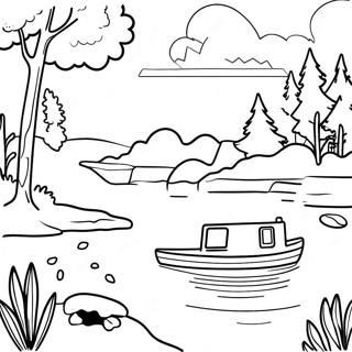 Beautiful Michigan Lake Scene Coloring Page 16232-13276