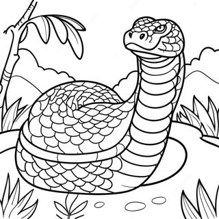 Realistic Anaconda In Jungle Coloring Page 16262-13294