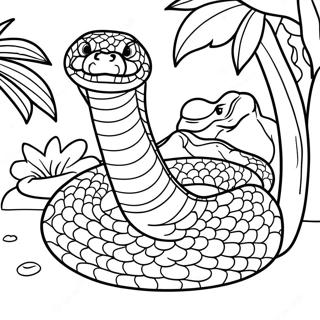 Realistic Anaconda In Jungle Coloring Page 16262-13295