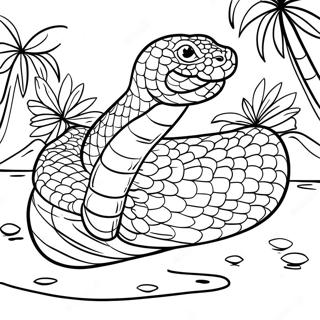 Realistic Anaconda In Jungle Coloring Page 16262-13296