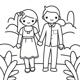 Boyfriend Girlfriend Cute Couple Coloring Pages