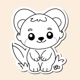 Cute Animal Sticker Coloring Page 16292-13319