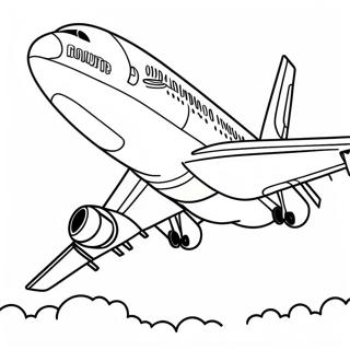 A380 Airplane Flying High Coloring Page 16312-13339